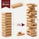 Giant Wooden Stacking Tower Game - Natural, 2 FT, Age 6+ | Stacks Up to 5 FT, Premium Wooden Blocks, Family Party Game, Indoor & Outdoor Play