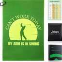3 x Golf Towel Microfiber (16" X 24") with Clip and Storage Bag, Funny Golf Towels for Golf Bags, Green