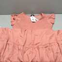 MEROKEETY Women's Summer 2026 Casual Midi Dress Flutter Sleeve V Neck Smocked Tiered Beach Vacation Dresses (Large, Dusty Pink)