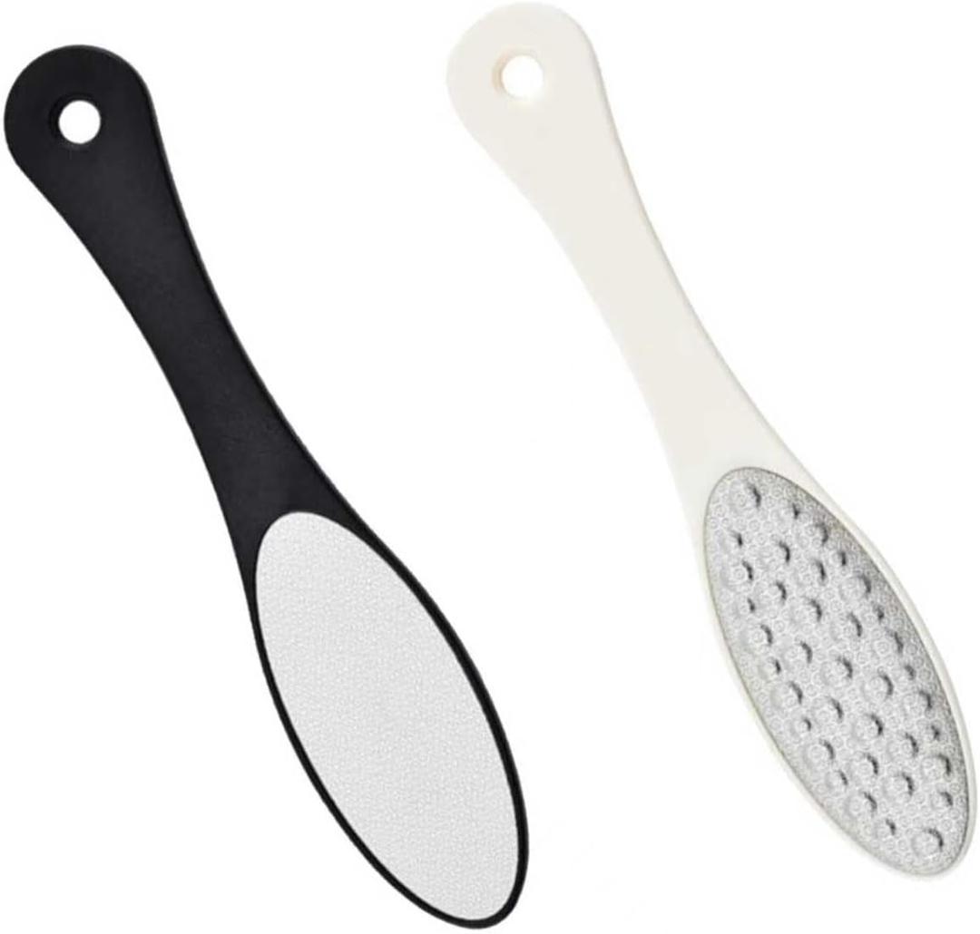 2 Pcs Stainless Steel Metal Foot File Double Sided Callus Remover Scraper Professional Pedicure Tool for Dead Skin Rough Heels Foot Care Exfoliating Instrument Durable Easy to Clean
