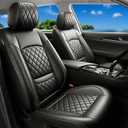 for Honda CRV CR-V 2007-2026 Car Seat Covers, Full Set, Black | Luxury Full Coverage Leather Seat Protectors, Waterproof Breathable, Non-Slip, Easy to Install, Airbag Compatible, All-Season