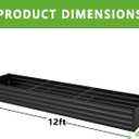 DIIYIV 2PCS 12x2x1FT Galvanized Raised Garden Bed Kit,Vegetable Boxes-Rectangle Metal Flower Box,Large Planter Raised Beds Outdoor Garden for Planting,Fruit,Herb-Black