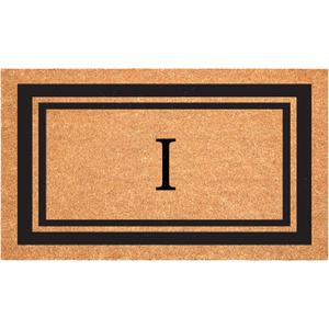 Calloway Mills 152962436I Black Border 24" x 36" Monogram Doormat, (Letter I)