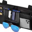 Car Sun Visor Organizer  Car, SUV, Truck Interior Accessories - Magnetic Glasses Holder & Full Length Horizontal Pockets, Allows Safe Driving - 12.2 X 6.1 In, Black