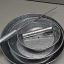 Okllen 3 Tier Serving Tray, Galvanized Metal Cupcake Stand Vintage Dessert Appetizer Stand, Rustic Home and Garden Display Stand for Country Farmhouse, Kitchen, Indoor, Outdoor Use