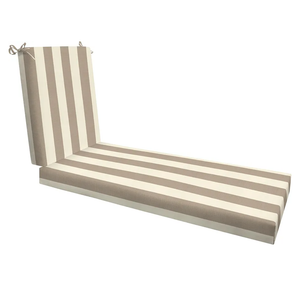 Honeycomb Outdoor Chaise Lounge Cushion for Patio Furniture, Water & Fade Resistant, Removable Cover, 21.5 x 70, Heritage Cabana Stripe Tan