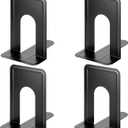 MaxGear 8.5 in Extra Large Heavy Duty Metal Book Ends, Black Universal Premium Bookends for Shelves, Non-Skid Bookend, Book Stopper for Books/Movies/CDs/Games, 8.5 x 5.9 x 7.8 in, 2 Pairs/XL
