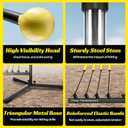 Baseball Hitting Trainer with 4 Power Bands,Auto Reset Softball Swing Trainer For Batting,Hitting Practice,Height Adjustable 31-47 inch Baseball Training Equipment With Metal Stakes & Carry Bag