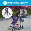 Baby Doll Stroller | Pram for Girls | Umbrella Stroller for Kids - Lightweight Play Carriage for Ages 2+ Years | Baby Doll Accessories with Storage | 22.05-Inch Handle Height, Model KP0280T, Taille unique