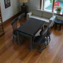 Miniature Dining Table and Chairs Set 5pcs 1:12 Scale Dollhouse Room Furniture Kitchen Mini Wooden Chair Accessories, Model Accessory Decoration for Doll House DIY Hobby, Black