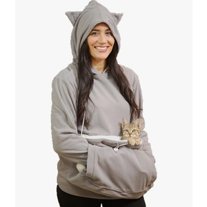 KITTYROO Cat Hoodie, The Original AS SEEN ON TV Kitty Carrying Sweatshirt, with Super Soft Kangaroo Pet Pouch SizeXL
