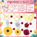 Suncalla 36 Pcs Red DIY Graduation Cap Decorations Kit, 20 Roses Sunflower Flower Heads 4 Inspirational Quote Glitter Stickers 12 3D Butterfly for Grad Cap Topper DIY Art Gift