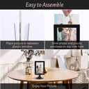 Double Sided Standing Picture Frames, 4x6 Inch 2 Sided Pedestal Photo Frame with Inserts and Base, Plastic Vertical Photo Frame For Display (Black, 10 Pack)