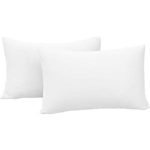 2-Pack Jersey Knit Pillow Cases Standard/Queen - Ultra Soft T-Shirt Like White Pillowcases Microfiber Blend - Envelope Closure Queen or Standard Size Set of 2, White
