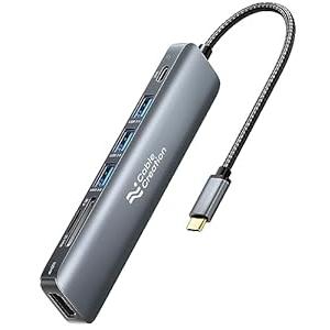 USB C Hub Multiport Adapter, CableCreation 7-in-1 USB C HDMI Hub with 4K 30Hz HDMI, 100W PD, 3 USB 3.0 5Gbps Data Ports, SD/ TF Cards Reader for MacBook Pro/ Air, iPad Pro, Pixelbook, XPS