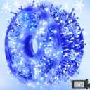 Weillsnow 164 FT 500 LED Christmas Lights Outdoor, Waterproof Christmas Fairy Lights with Timer, Plug in Blue White LED String Lights with 8 Modes for Bedroom Wedding Party Xmas Decoration