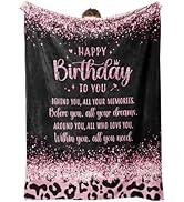 50th Birthday Gifts for Women - 50 and Fabulous Flannel Blanket, 50th Presents for Women, Friends, Mom, Wife, Aunt, Sister, 60"x50"