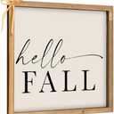 Hello Fall Sign, 11.8 Inch Wooden Wall Decor, Indoor Table Shelf Office Farmhouse Decorations For Home 