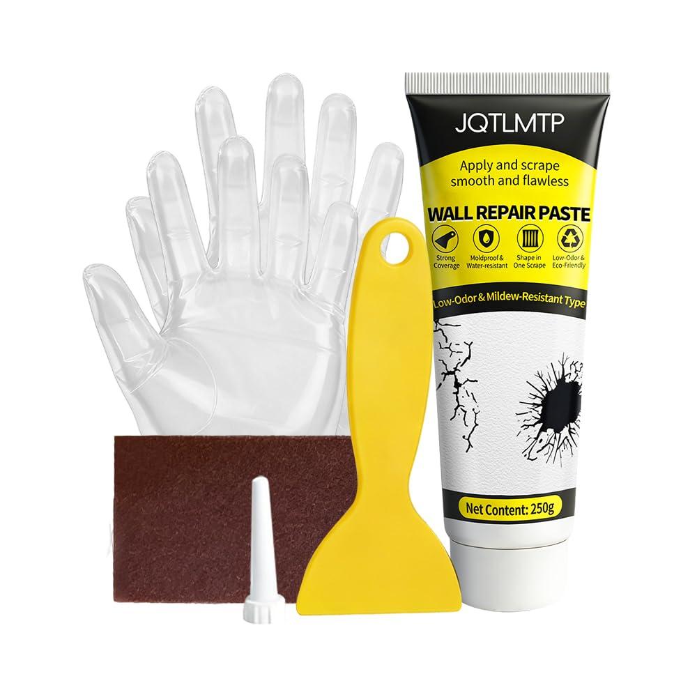 Drywall Repair Kit with Scraper, 250g Wall Repair Putty, Easy Fix for Mildew, Peeling Paint, Graffiti, Quickly Repair Wall Cracks, Dents & Scratches