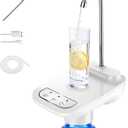 Drinking Water Dispenser Pump, 5 Gallon Automatic Electric Drinking Water Bottle Pump USB Rechargeable Portable Water Pump with Switch Control for 1-5 Gallon Water Jugs (White)