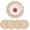 Flower Placemats Set of 4, Reversible Heat Resistant Faux Leather Table Mats, Waterproof Oilproof Table Protective Non-Slip Tablemats for Kitchen, Dining Room