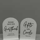 KOSKIMER 2Pcs Wedding Signs for Ceremony and Reception, 5"x7" White Acrylic Wedding Reception Signs, Guest Book Sign with Stand, Cards and Gifts Sign (Set of 2)