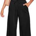 LEEDYA Womens Jumpsuits Dressy Summer Sleeveless Crewneck One Piece Jumpsuit Casual Wide Leg Long Pants Rompers 2025 (Medium, Black)