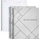 Juvale 2 Pack Meeting Notebooks for Work, Spiral-Bound Daily Planner for Project Management, Office, Business, Note Taking, Organizer, and Office Supplies (160 Pages, 8.5 x 11 In)