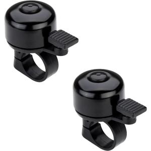 Bike Bell Bicycle Bell Crisp Sound for Adults Kids Boys Girls (2pcs Black - Black)