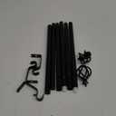 Black Curtain Rods for Windows 48 to 84 Inch, USFOOK 7/8 Inch Telescoping Splicing Drapery Rods with Twisted Cage Finials
