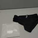 Tempt Me Women Bikini Bottoms Mid Waist Bathing Suit Swimsuit Ruched Swim Bottom (M, Black 1)