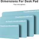 Aothia Large PU Leather Desk Pad Protector  Non-Slip Mouse Pad & Writing Mat for Office/Home, Waterproof, Easy to Clean(36" x 17", Blue Topaz)