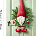 2 x BlissYard Christmas Gnome Door Cover Banner 35x71 Inch Oversized Holiday Welcome Sign with Pine Leaves and Red Hat Winter Front Porch Decorations for Farmhouse Indoor Outdoor Wall Hanging Decor