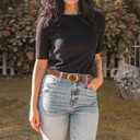 Womens Belt - CR Leather Belt Women Casual for Jeans Pants Dress - Belts with Gold Buckle for Women Fashion (27-28(Fit Pants 2), Tan)