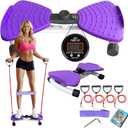 Waist Twister Machine Exercise, Ultra-Quiet Adjustable Ab Twist Board for Exercise with Smart LED Display, 350LBS Capacity, Waist Twisting Fitness Tool, Home Gym Equipment Workout for Women Men (Purple)