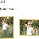 upsimples 5x7 Picture Frame Set of 3, Made of High Definition Glass for 5 x 7 Gold Frames, Wall and Tabletop Display Thin Border Photo Frame for Home Dcor