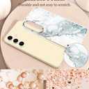 Marble Case for Samsung Galaxy S24 FE 5G, Soft Silicone Clear TPU Case for Women, Cute White Blue Marble Pattern Slim Anti-Scratch Shockproof Protective Cover for Samsung S24 FE 6.7-inch (Snowy)