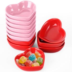 ZLMTZDJD 12PCS 3.2inch Heart Shaped Bowl Heart Bowl For Candy Lovers, Office Desk Decor, Home Snack Display, Valentine'S Day, Wedding Celebrations, Birthday Parties,Family Kitchen Use