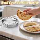 Stainless Steel Tortilla Sealer Crimper - Tacos Tortilla Maker for 6 Inch Burritos, Tacos, Quesadillas, Dumplings - Mess Free Cooking