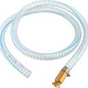 8.2FT 1" Heavy Duty Siphon Hose - Self-Priming Jiggler Pump for Boats, ATVs & Tractors Brass Nipple w/Metal Buckle, Fuel Transfer Tube for Gasoline Fuel Gas, Fish Tank Water Exchange and Drainage