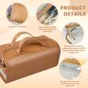 Poyetiz Toiletry Bag for Women, Travel Makeup Bag,Portable 4-in-1 Foldable Cosmetic Bag Detachable Pouches (Brown)