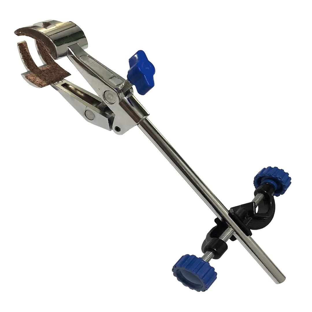 OESS Lab Clamp 4 Prong Finger Style Cork-Coated Head and A Black Laboratory Stand Clip