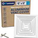 12x12 Inch (Duct Opening) Air Vent Cover - 4-Way AC & Ceiling Register Vent Cover with Extruded Aluminum Core HVAC Ceiling Diffuser - Air Conditioner Grille with Opposing Blades Damper by ACLAMINAIRE