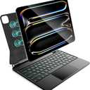 for iPad Pro 13 inch case 2024 with Keyboard M4,Magnetic Attach,Multi-Gesture Trackpad,7-Color Backlit,Shortcut Keys,Auto Sleep/Awake,Magic Keyboard for iPad Pro 13-inch M4 2024 (Black)