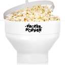 The Original Proper Popper Microwave Popcorn Popper, Silicone Popcorn Maker, Collapsible Bowl BPA Free & Dishwasher Safe - (White)