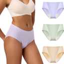 BATTEWA Mid-Waist Incontinence Underwear for Women Leak Proof Panties Protective Briefs for Bladder Control Washable Absorbency 40ML,3Pack (Large,3 Color)