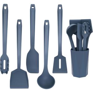 Kitchen Silicone Cooking Utensils Set of 6 with Holder, 600F Heat Resistant, BPA Free, Hassle-Free Cleanup, Heat-Resistant Kitchen Utensils Tools Gadgets Set for Non-Stick Pan Baking Flipping