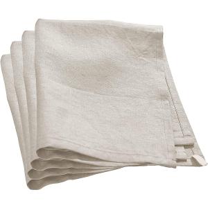 Amazhiyu Pure Linen Dinner Napkins Washable Reusable, 17x17inch (4PCS)