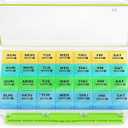 BUG HULL Monthly Pill Organizer, Moisture-Proof Large 28 Days Pill Box with Removable 4 Weeks Pill Case Rows, Medicine Pill Organizer, Travel Pills Organizer with One Month Pill Container for Vitamin (Green)