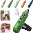 2x 7-Speed Pet Nail Grinder with Light Heavy Duty, Whisper Quiet Nail Trimmer for Dogs